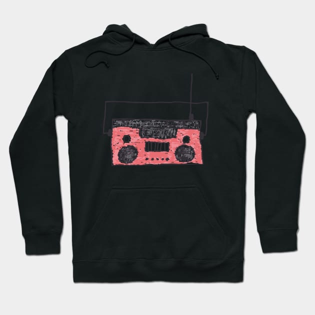 Magic Boom Box (Red Version) Hoodie by G-Worthy